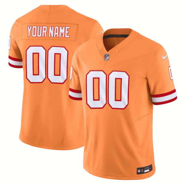 Buccaneers Throwback Limited Custom Jersey – All Stitched – Orange Jersey