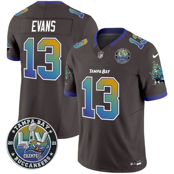 Buccaneers Tampa City Super Bowl LIV Patch Vapor Limited Jersey – All Stitched – Pewter – Mike Evans Jersey