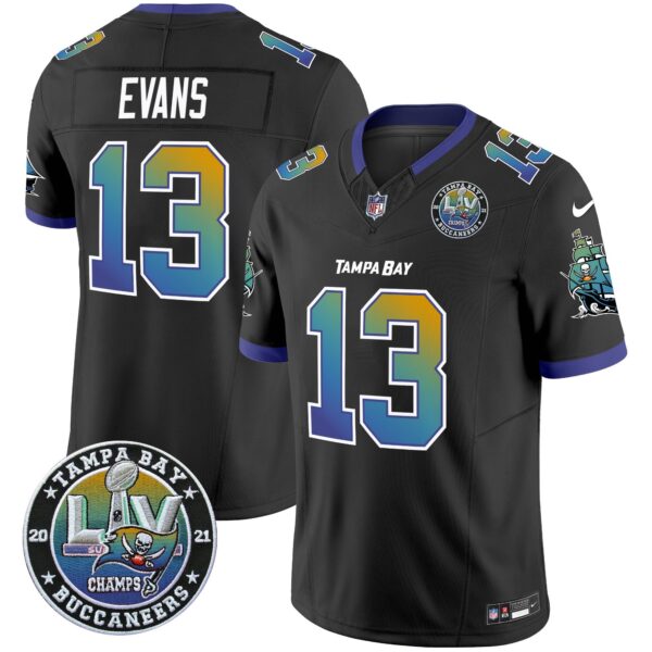 Buccaneers Tampa City Super Bowl LIV Patch Vapor Limited Jersey – All Stitched – Black – Mike Evans Jersey
