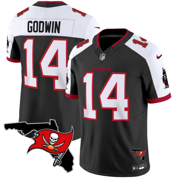 Buccaneers Florida Patch Vapor Limited Jersey – All Stitched – Black Alternate – Chris Godwin Jersey