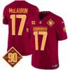 Washington Commanders 90th Anniversary Patch Vapor Jersey – All Stitched – Burgundy – Terry McLaurin Jersey