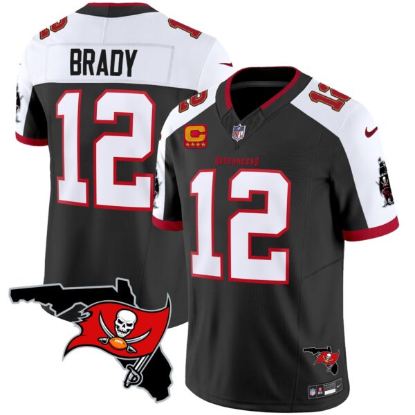 Buccaneers Florida Patch Vapor Limited Jersey – All Stitched – Black Alternate – Tom Brady Jersey