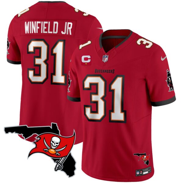 Buccaneers Florida Patch Vapor Limited Jersey – All Stitched – Red – Antoine Winfield Jr. Jersey