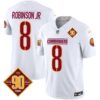 Washington Commanders 90th Anniversary Patch Vapor Jersey – All Stitched – White – Robinson Jr. Jersey