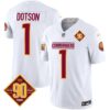 Washington Commanders 90th Anniversary Patch Vapor Jersey – All Stitched – White – Jahan Dotson Jersey