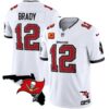 Buccaneers Florida Patch Vapor Limited Jersey – All Stitched – White – Tom Brady Jersey