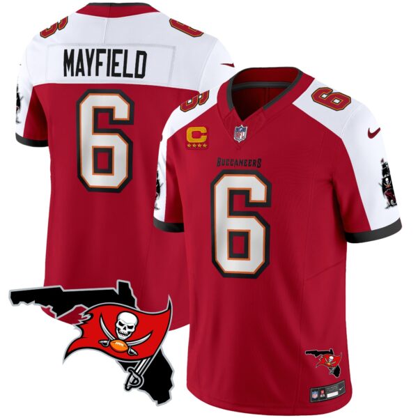 Buccaneers Florida Patch Vapor Limited Jersey – All Stitched – Red Alternate – Baker Mayfield Jersey