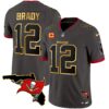 Buccaneers Florida Patch Gold Trim Vapor Jersey – All Stitched – Pewter – Tom Brady Jersey