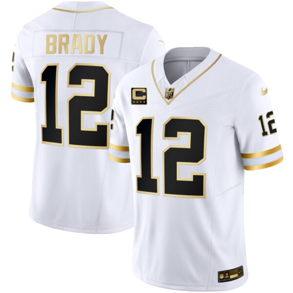 Buccaneers Throwback & Gold Limited Jersey – All Stitched – White Gold – Tom Brady Jersey