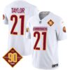 Washington Commanders 90th Anniversary Patch Vapor Jersey – All Stitched – White – Sean Taylor Jersey