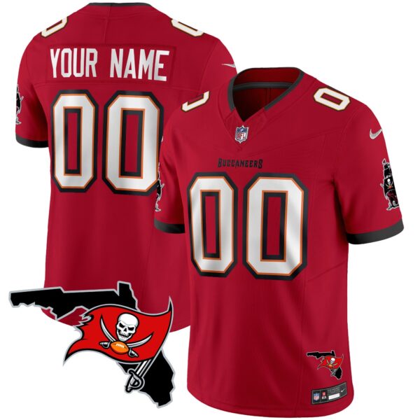 Buccaneers Florida Patch Vapor Limited Custom Jersey – All Stitched – Red Jersey