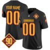 Washington Commanders 90th Anniversary Patch Vapor Custom Jersey – All Stitched – Black Jersey