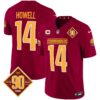 Washington Commanders 90th Anniversary Patch Vapor Jersey – All Stitched – Burgundy – Sam Howell Jersey