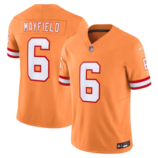 Buccaneers Throwback & Gold Limited Jersey – All Stitched – Orange – Baker Mayfield Jersey