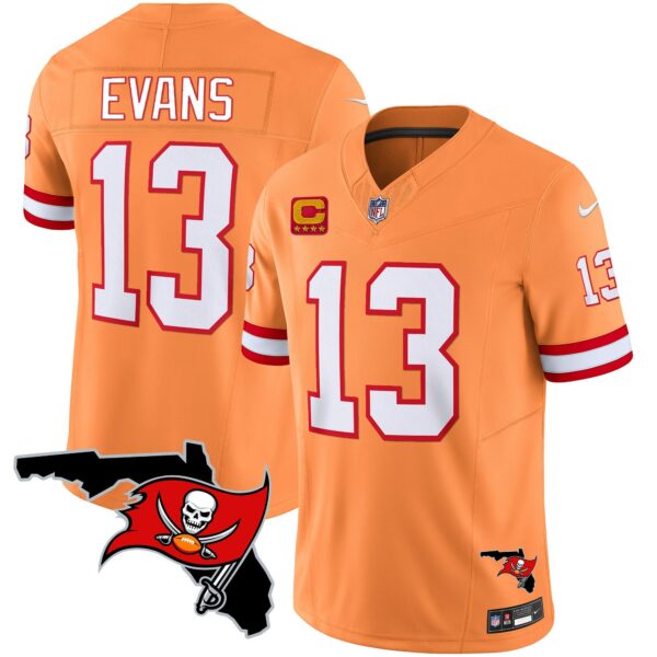 Buccaneers Florida Patch Vapor Limited Jersey – All Stitched – Orange – Mike Evans Jersey