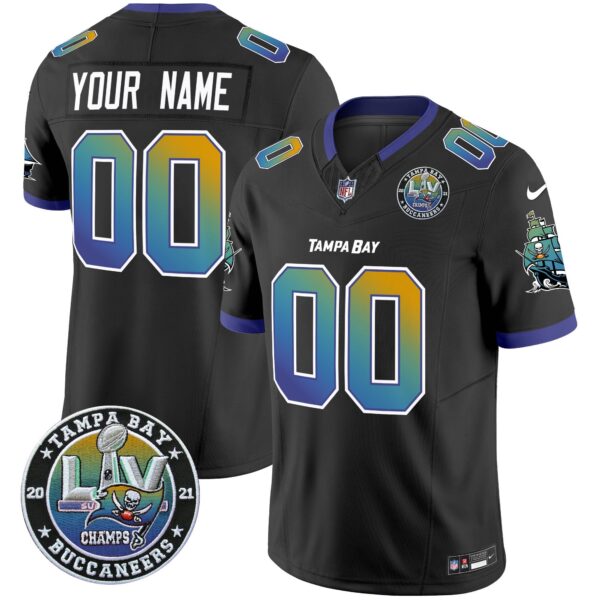 Buccaneers Tampa City Super Bowl LIV Patch Vapor Limited Custom Jersey – All Stitched – Black Jersey