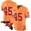 Buccaneers Florida Patch Gold Trim Vapor Jersey – All Stitched – Orange – Devin White Jersey