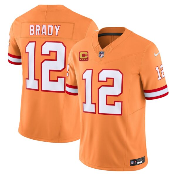 Buccaneers Throwback & Gold Limited Jersey – All Stitched – Orange – Tom Brady Jersey