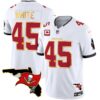 Buccaneers Florida Patch Gold Trim Vapor Jersey – All Stitched – White – Devin White Jersey