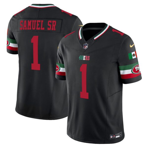 49ers Mexico Vapor Jersey V2 – All Stitched – Black – Deebo Samuel Jersey