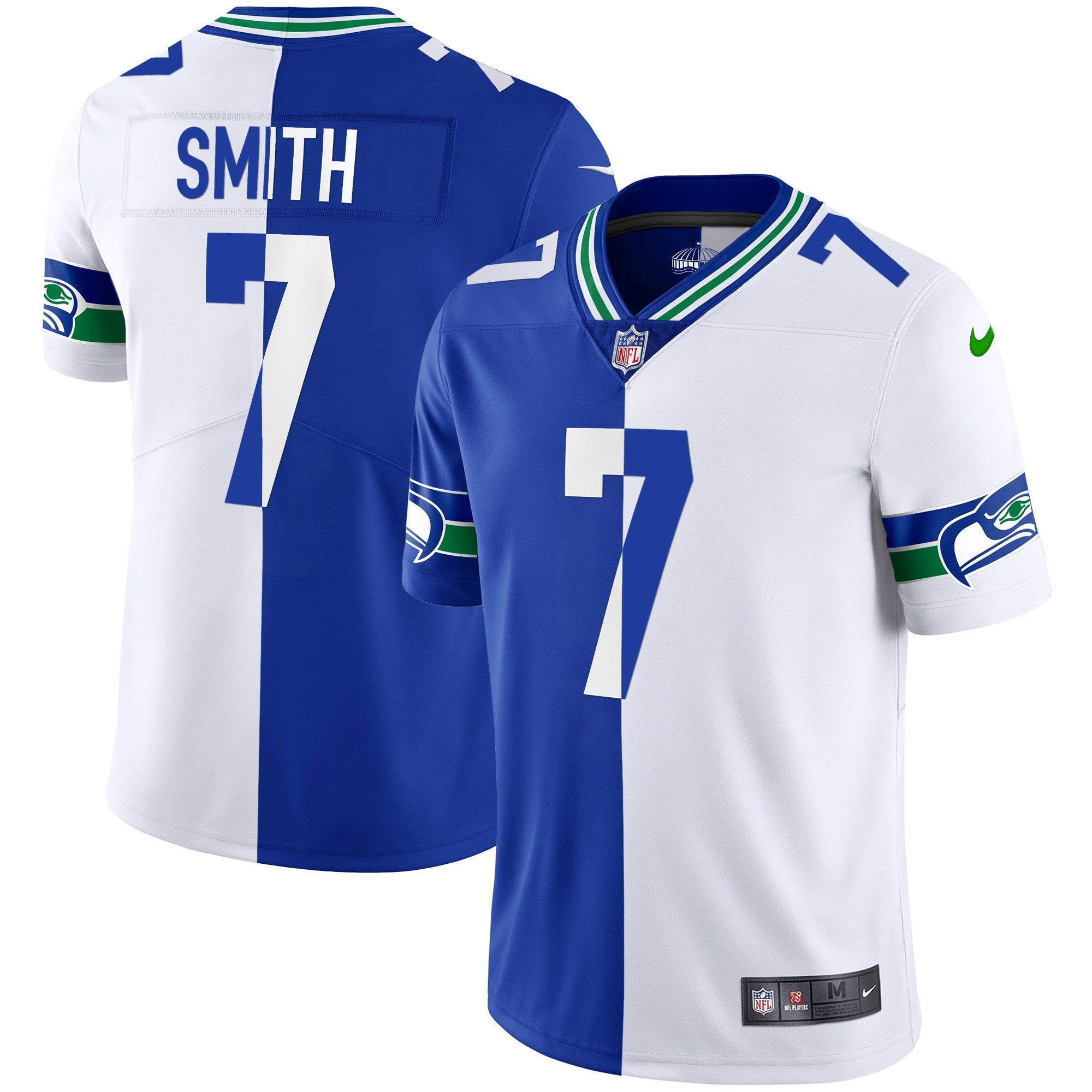 Seahawks Throwback & Gold Jersey – All Stitched – Split – Geno Smith Jersey