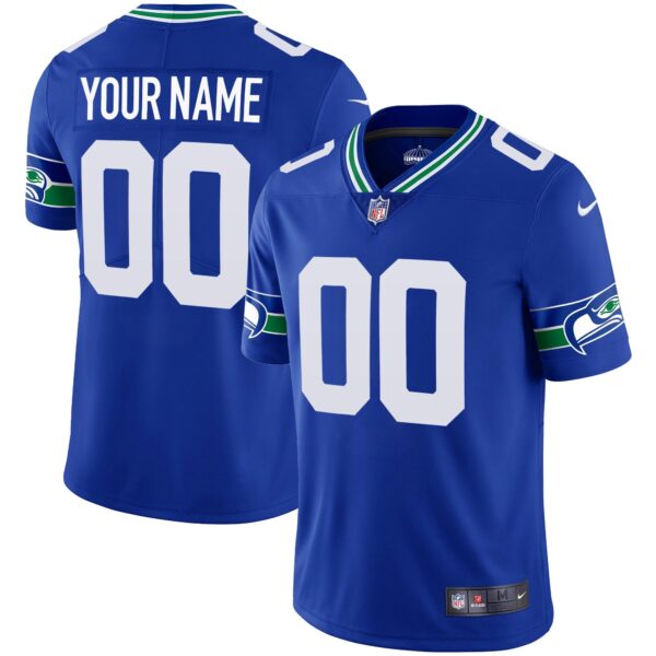 Seahawks Throwback & Gold Custom Jersey – All Stitched – Royal Jersey