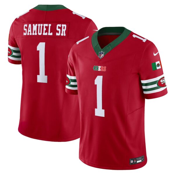 49ers Mexico Vapor Jersey V2 – All Stitched – Red – Deebo Samuel Jersey