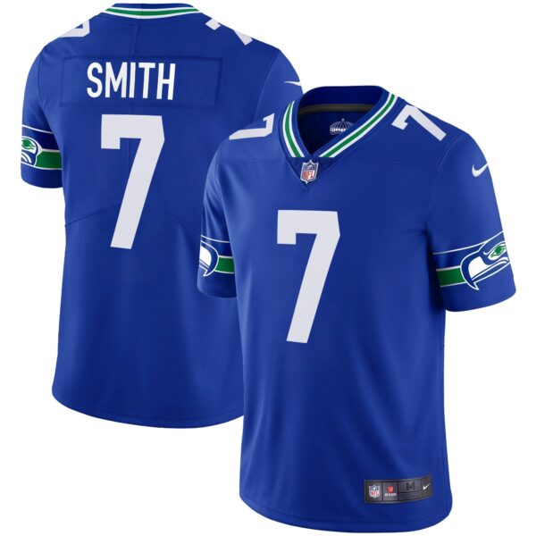 Seahawks Throwback & Gold Jersey – All Stitched – Royal – Geno Smith Jersey