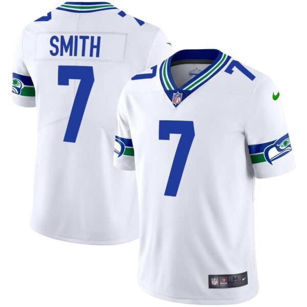 Seahawks Throwback & Gold Jersey – All Stitched – White – Geno Smith Jersey