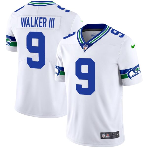 Seahawks Throwback & Gold Jersey – All Stitched – White – Walker III Jersey