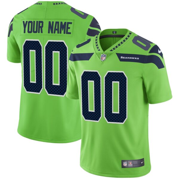Seahawks Vapor Custom Jersey – All Stitched – Green Jersey