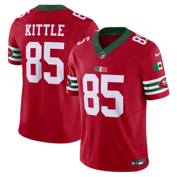 49ers Mexico Vapor Jersey V2 – All Stitched – Red – George Kittle Jersey