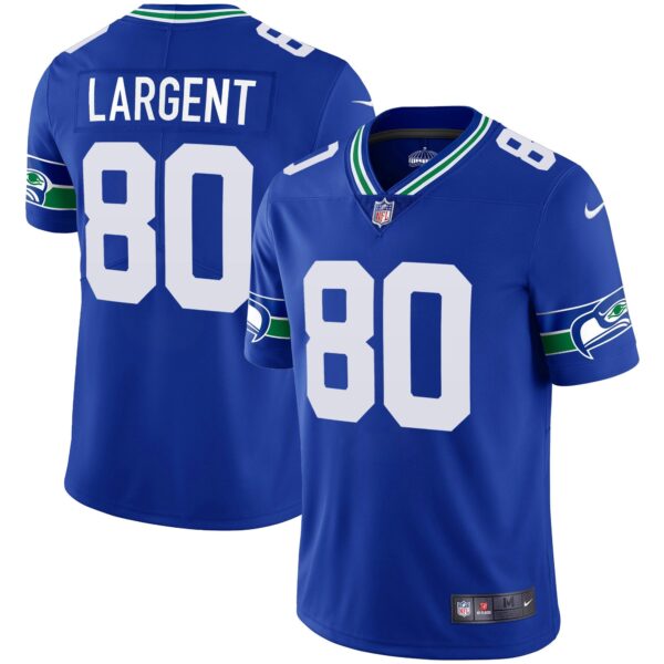 Seahawks Throwback & Gold Jersey – All Stitched – Royal – Steve Largent Jersey
