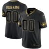 Seahawks Throwback & Gold Custom Jersey – All Stitched – Black Gold Jersey