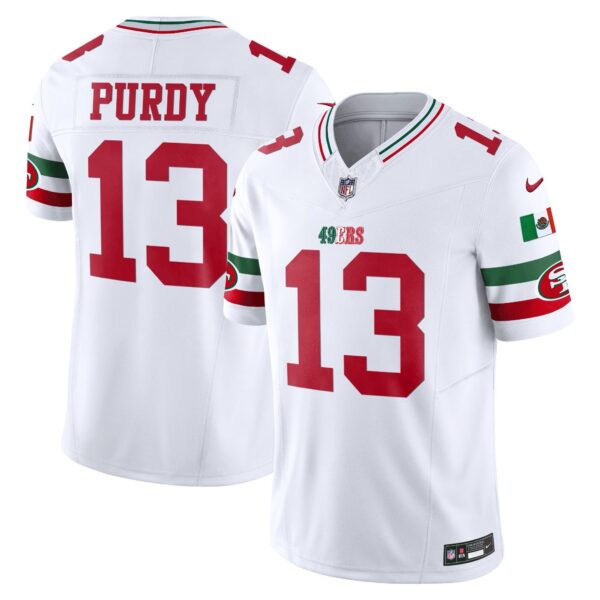 49ers Mexico Vapor Jersey V2 – All Stitched – White – Brock Purdy Jersey