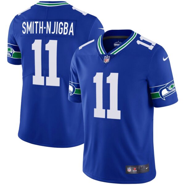 Seahawks Throwback & Gold Jersey – All Stitched – Royal – Smith-Njigba Jersey