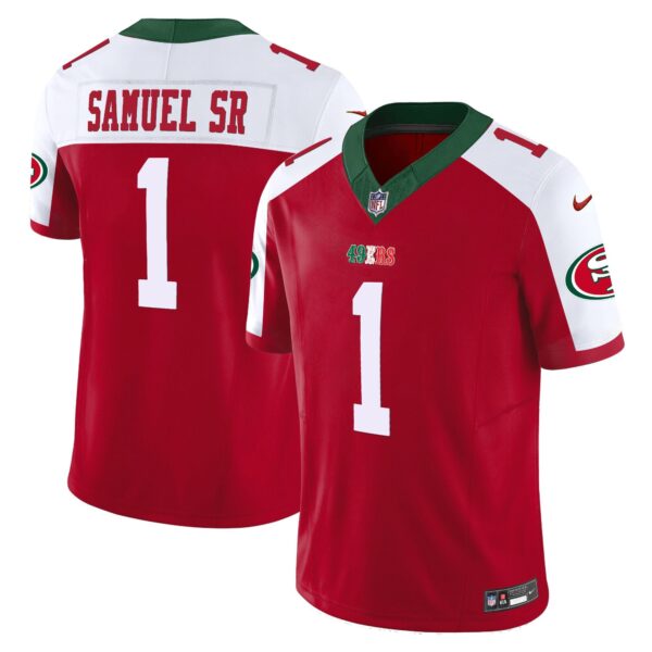 49ers Mexico Vapor Jersey V2 – All Stitched – Red Alternate – Deebo Samuel Jersey