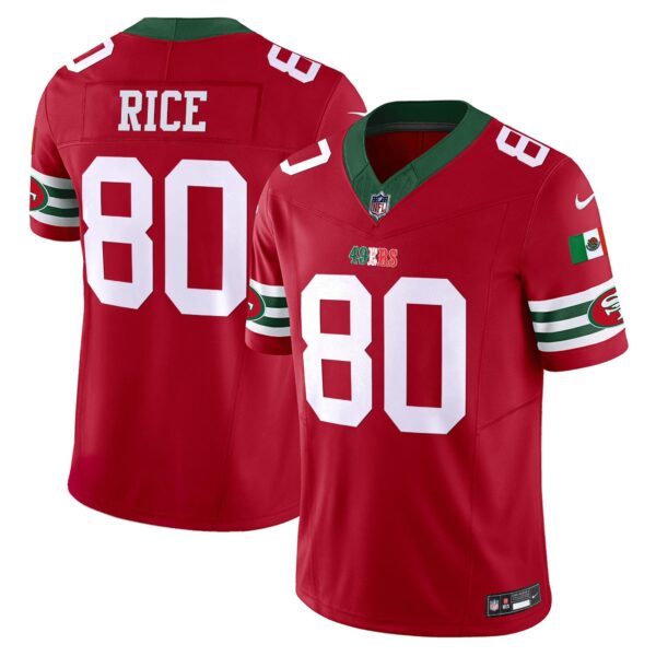 49ers Mexico Vapor Jersey V2 – All Stitched – Red – Jerry Rice Jersey