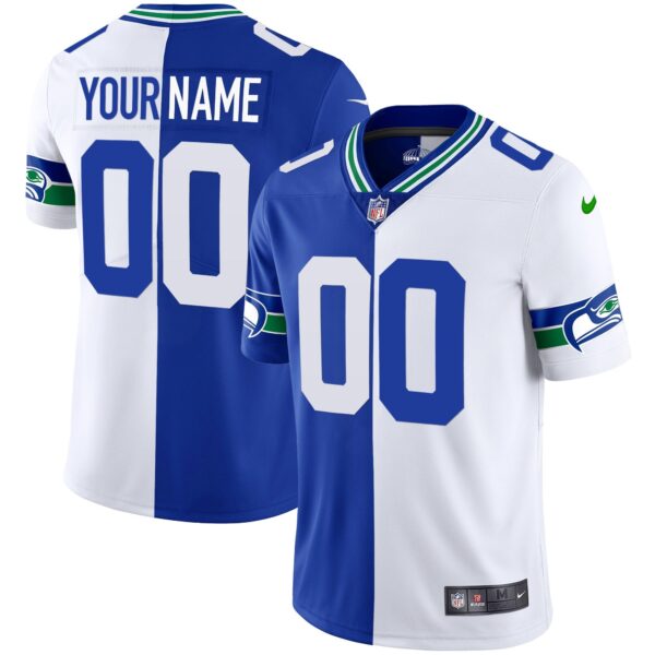 Seahawks Throwback & Gold Custom Jersey – All Stitched – Split Jersey