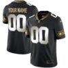 Seahawks Throwback & Gold Custom Jersey – All Stitched – Black Limited Jersey