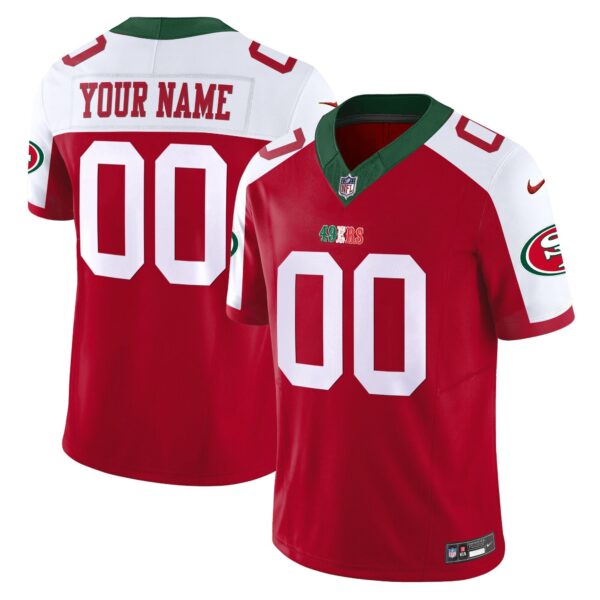 49ers Mexico Vapor Custom Jersey V2 – All Stitched – Red Alternate Jersey