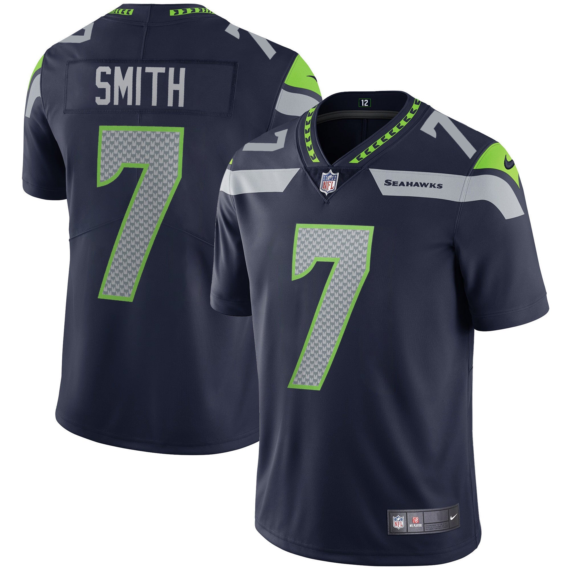 Seahawks Vapor Jersey – All Stitched – Royal – Geno Smith Jersey