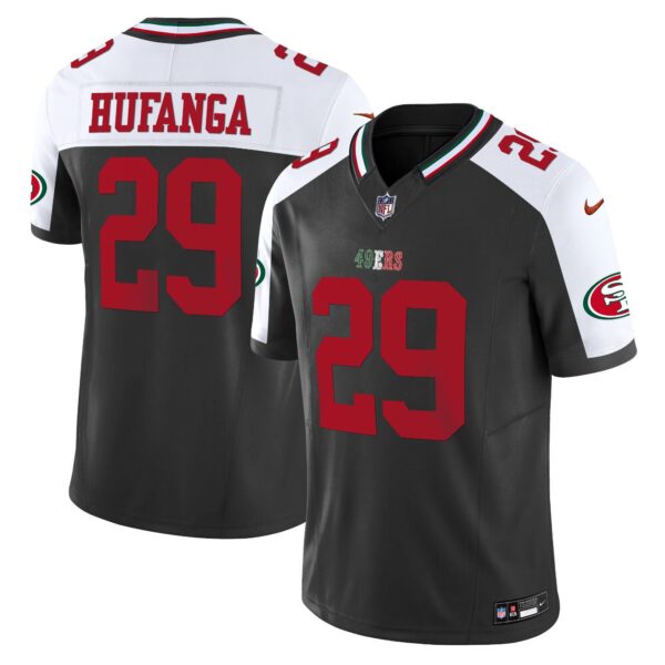 49ers Mexico Vapor Jersey V2 – All Stitched – Black Alternate – Talanoa Hufanga Jersey