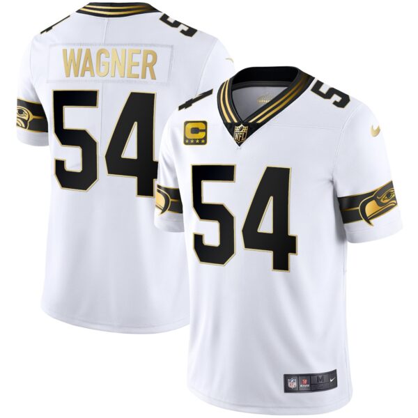 Seahawks Throwback & Gold Jersey – All Stitched – White Gold – Bobby Wagner Jersey