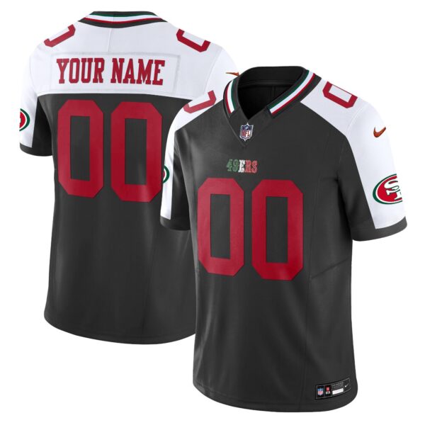 49ers Mexico Vapor Custom Jersey V2 – All Stitched – Black Alternate Jersey