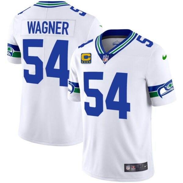 Seahawks Throwback & Gold Jersey – All Stitched – White – Bobby Wagner Jersey