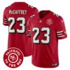 49ers Throwback Faithful To The Bay Patch Vapor Limited Jersey – All Stitched – Red – Christian McCaffrey Jersey