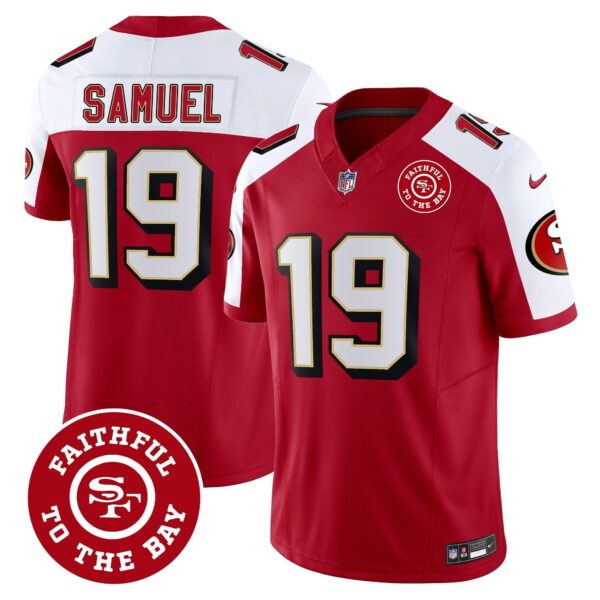 49ers Throwback Faithful To The Bay Patch Vapor Limited Jersey – All Stitched – Alternate – Deebo Samuel Jersey