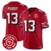 49ers Throwback Faithful To The Bay Patch Vapor Limited Jersey – All Stitched – Red – Brock Purdy Jersey