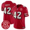 49ers Throwback Faithful To The Bay Patch Vapor Limited Jersey – All Stitched – Red – Ronnie Lott Jersey